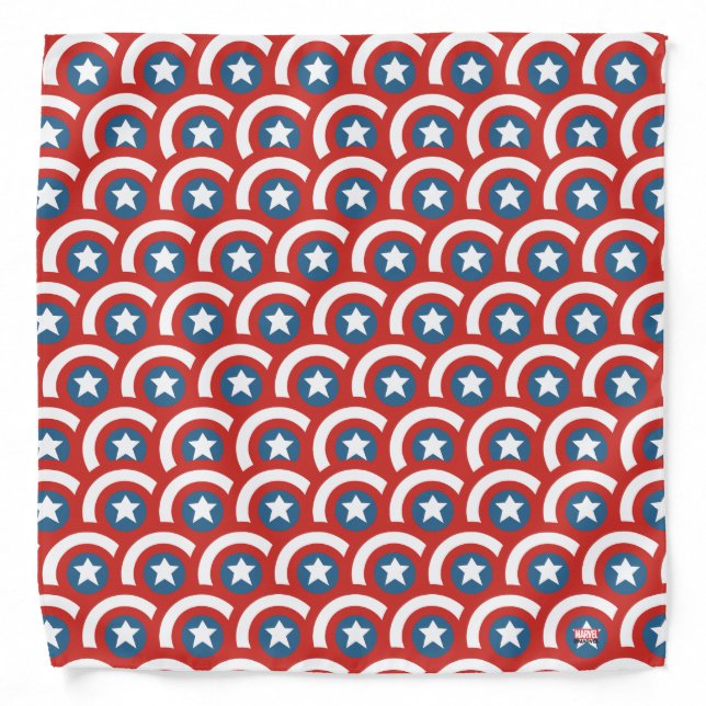 Captain America Overlapping Shield Pattern Bandana (Front)