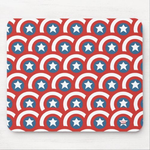 Captain America Overlapping Shield Pattern Mouse Pad