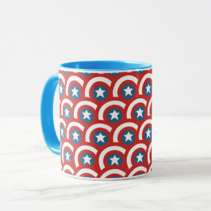 Captain America Overlapping Shield Pattern Mug