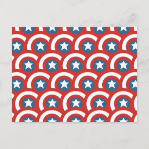 Captain America Overlapping Shield Pattern Postcard