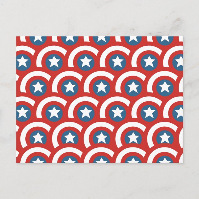 Captain America Overlapping Shield Pattern Postcard (Front)