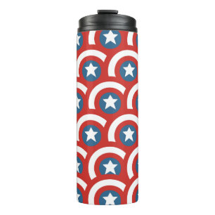 Captain America Overlapping Shield Pattern Thermal Tumbler