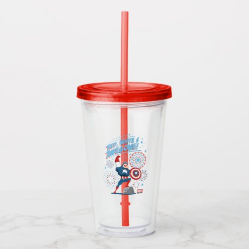 Captain America Red White  Awesome Acrylic Tumbler