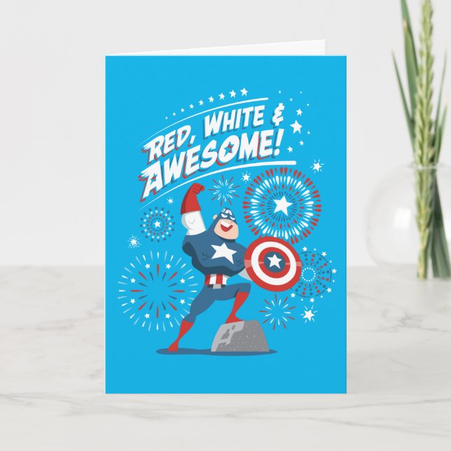 Captain America "Red, White, & Awesome!" Card (Front)