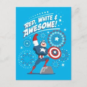 Captain America "Red, White, & Awesome!" Postcard