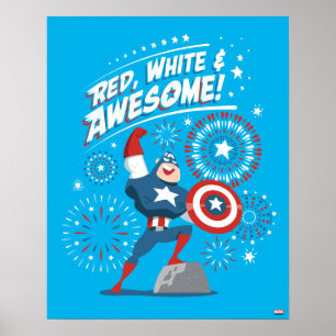 Captain America "Red, White, & Awesome!" Poster