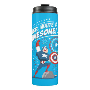 Captain America "Red, White, & Awesome!" Thermal Tumbler