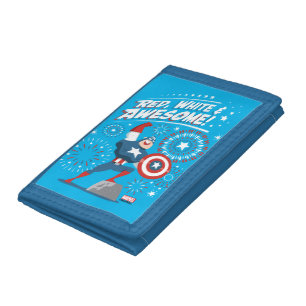 Captain America "Red, White, & Awesome!" Tri-fold Wallet