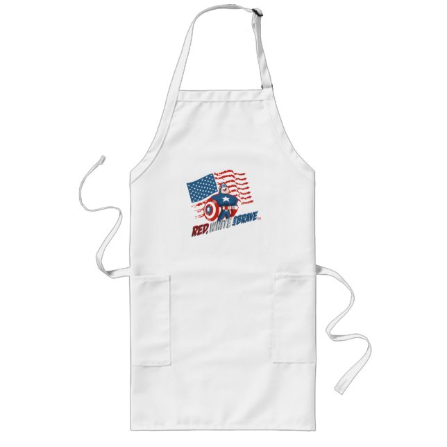 Captain America Red, White, & Brave Long Apron (Front)