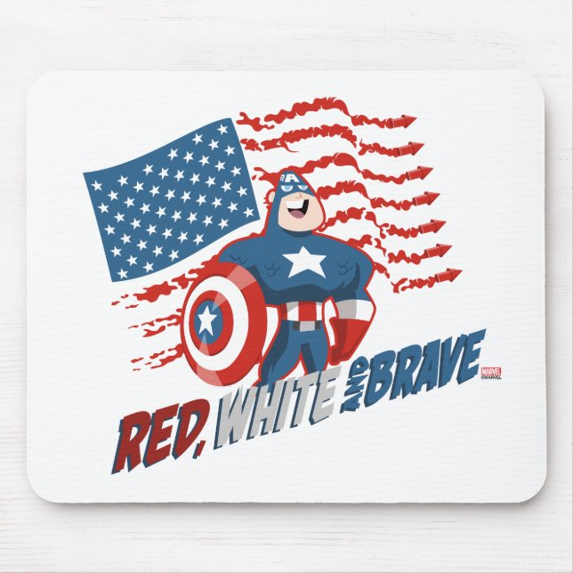 Captain America Red, White, & Brave Mouse Pad (Front)