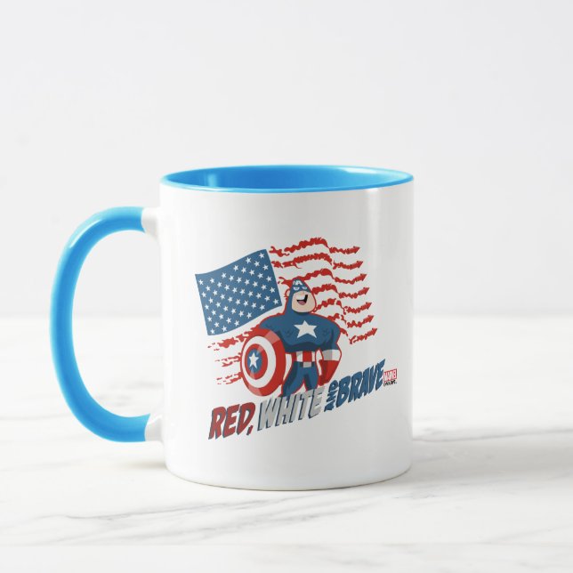 Captain America Red, White, & Brave Mug (Left)