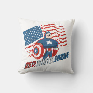 Captain America Red, White, & Brave Throw Pillow