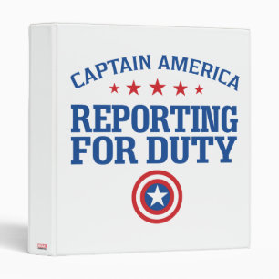 Captain America   Reporting For Duty 3 Ring Binder