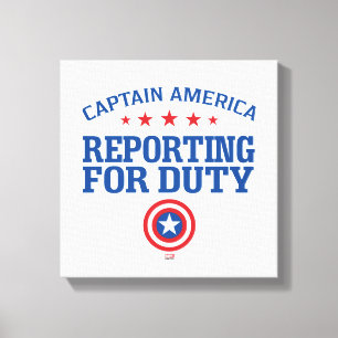 Captain America Reporting For Duty Canvas Print