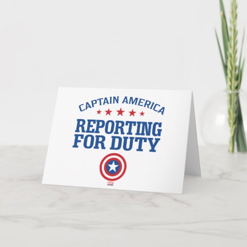 Captain America  Reporting For Duty Card