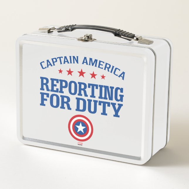 Captain America | Reporting For Duty Metal Lunch Box (Front)