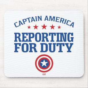 Captain America Reporting For Duty Mouse Pad