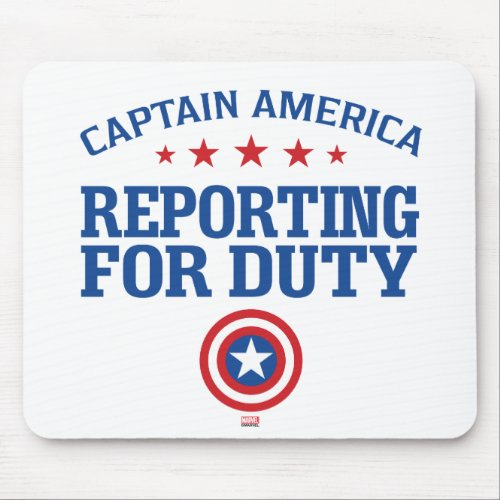Captain America  Reporting For Duty Mouse Pad