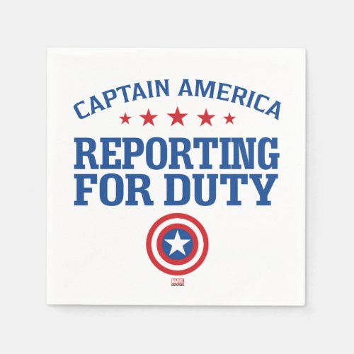 Captain America  Reporting For Duty Napkins