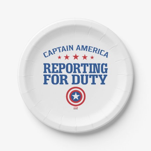 Captain America  Reporting For Duty Paper Plates
