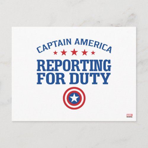 Captain America  Reporting For Duty Postcard