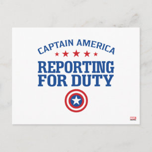 Captain America Reporting For Duty Postcard