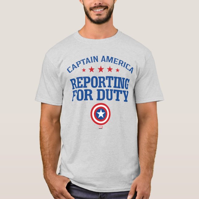 Captain America | Reporting For Duty T-Shirt (Front)