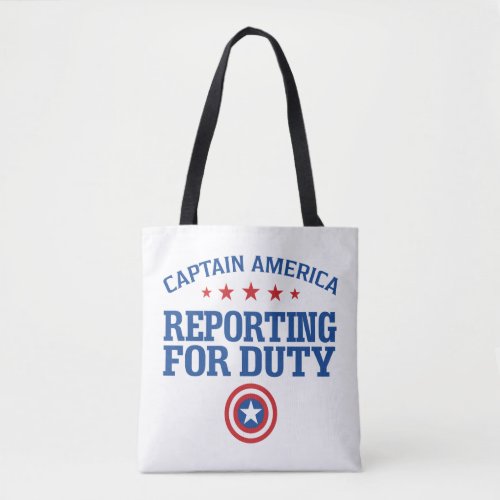 Captain America  Reporting For Duty Tote Bag