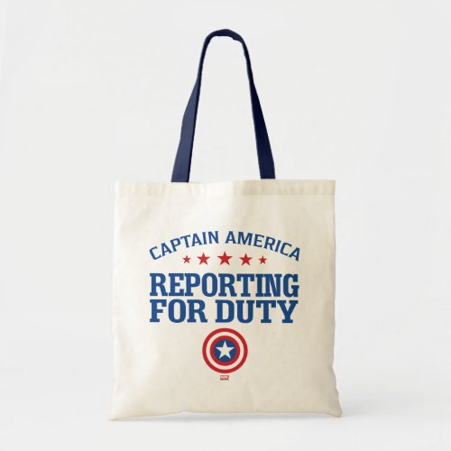 Captain America  Reporting For Duty Tote Bag