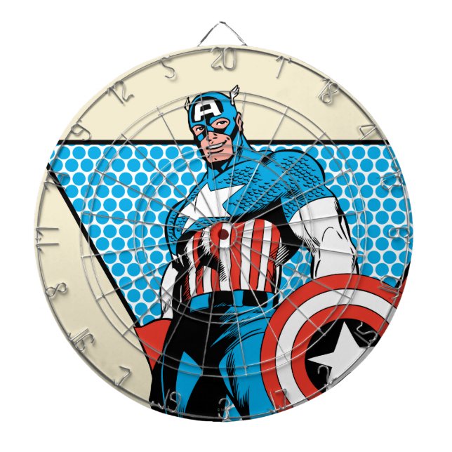 Captain America Retro Character Graphic Dart Board (Front)