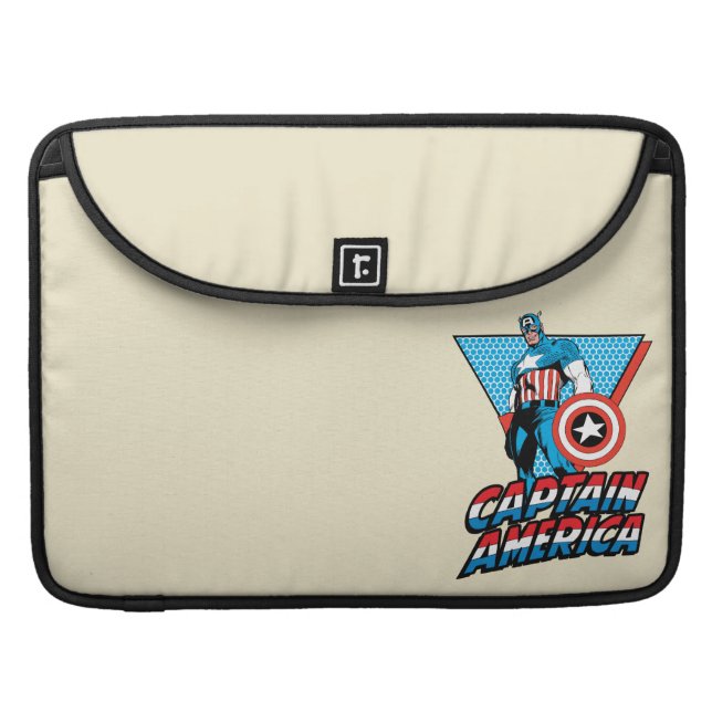 Captain America Retro Character Graphic MacBook Pro Sleeve (Front Closed)