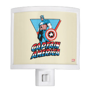 Captain America Retro Character Graphic Night Light