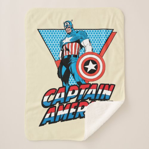 Captain America Retro Character Graphic Sherpa Blanket