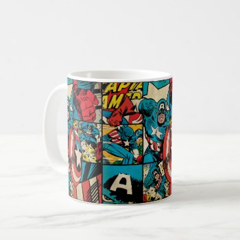 Captain America Retro Comic Book Pattern Coffee Mug by marvelclassics at Zazzle