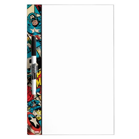 Captain America Retro Comic Book Pattern Dry-erase Board