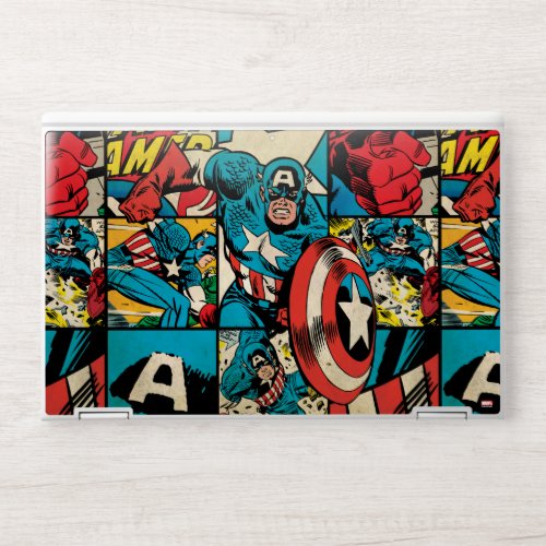 Captain America Retro Comic Book Pattern HP Laptop Skin