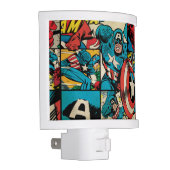 Captain America Retro Comic Book Pattern Night Light (Right)