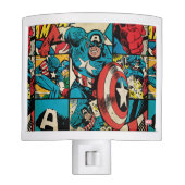 Captain America Retro Comic Book Pattern Night Light (Front)