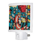 Captain America Retro Comic Book Pattern Night Light (Left)