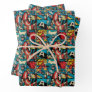 Captain America Retro Comic Book Pattern Wrapping Paper Sheets