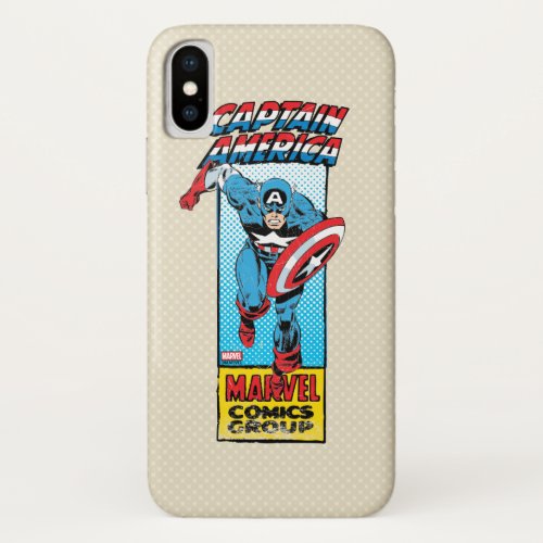 Captain America Retro Comic Character iPhone X Case