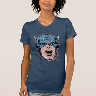 Captain America Retro Comic Halftone Head T-Shirt