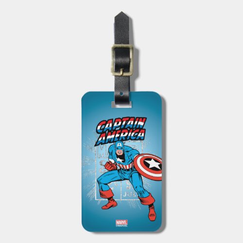 Captain America Retro Price Graphic Luggage Tag