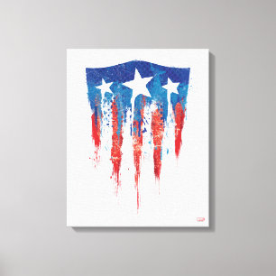 Captain America Retro Shield Paint Brush Strokes Canvas Print