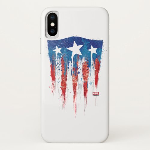 Captain America Retro Shield Paint Brush Strokes iPhone X Case