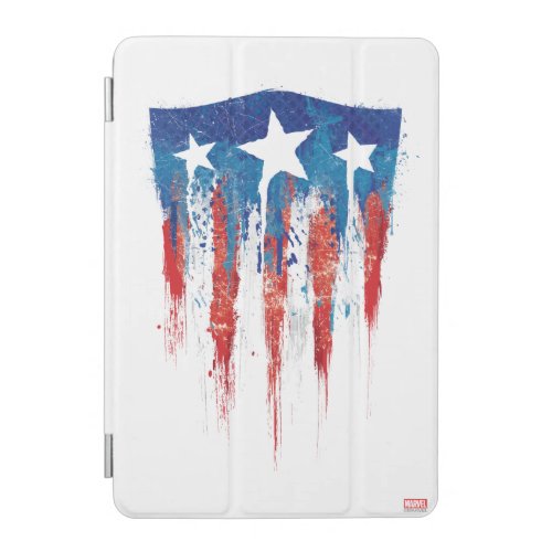 Captain America Retro Shield Paint Brush Strokes iPad Mini Cover