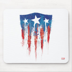 Captain America Retro Shield Paint Brush Strokes Mouse Pad