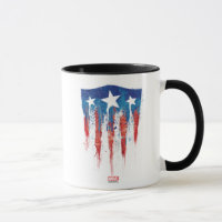 Captain America Retro Shield Paint Brush Strokes
