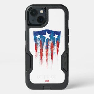 Captain America Retro Shield Paint Brush Strokes iPhone 13 Case