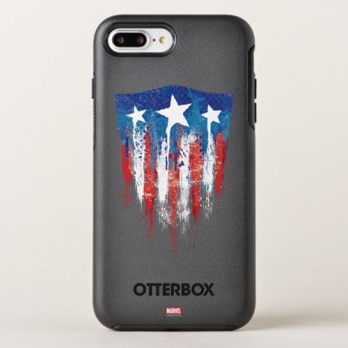 Captain America Retro Shield Paint Brush Strokes OtterBox Symmetry iPhone 8 Plus7 Plus Case